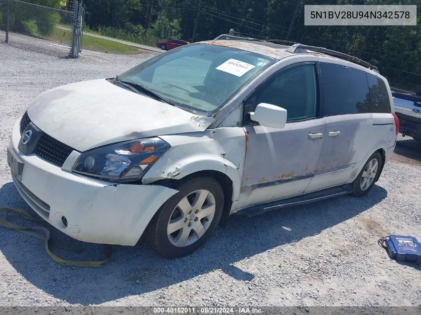 5N1BV28U94N342578 2004 Nissan Quest 3.5 Se