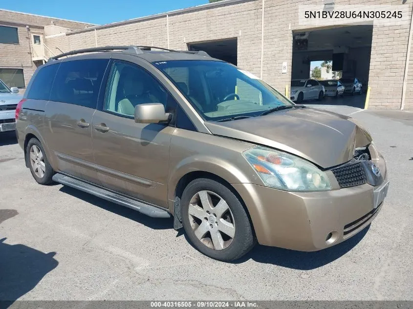 5N1BV28U64N305245 2004 Nissan Quest 3.5 Se