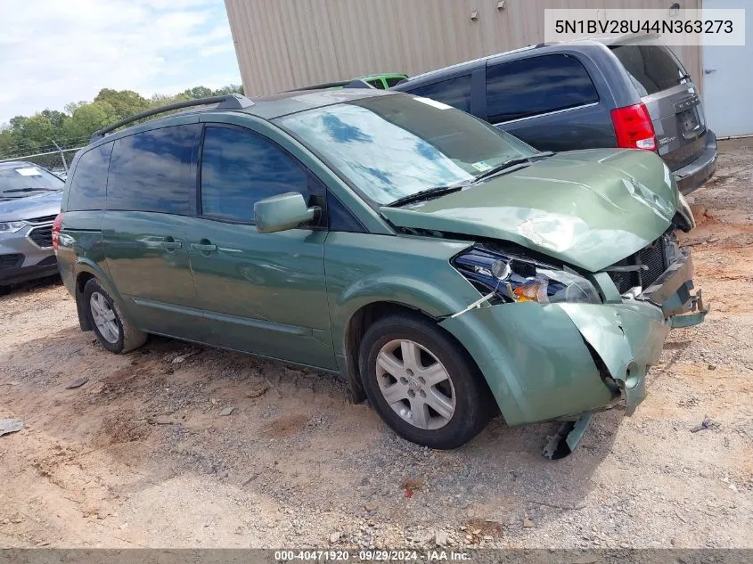 2004 Nissan Quest 3.5 Sl VIN: 5N1BV28U44N363273 Lot: 40471920