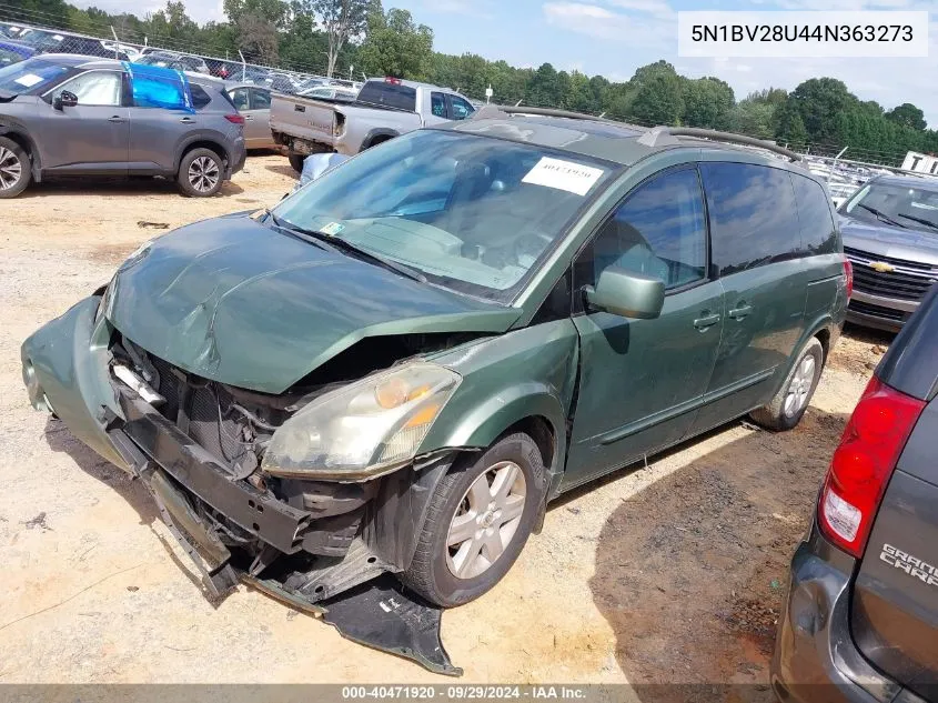 2004 Nissan Quest 3.5 Sl VIN: 5N1BV28U44N363273 Lot: 40471920