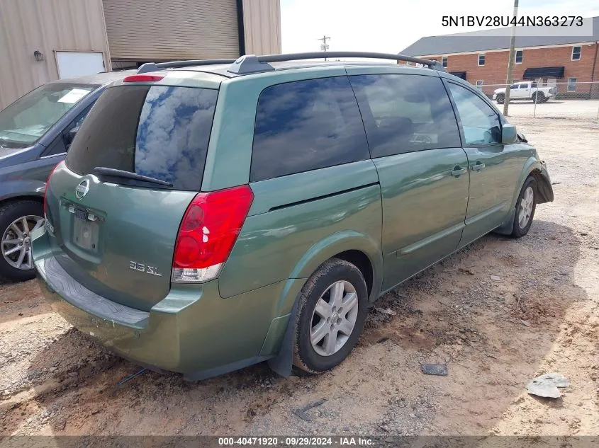 2004 Nissan Quest 3.5 Sl VIN: 5N1BV28U44N363273 Lot: 40471920