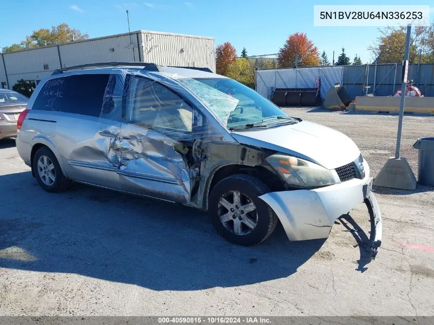 2004 Nissan Quest 3.5 Sl VIN: 5N1BV28U64N336253 Lot: 40590815