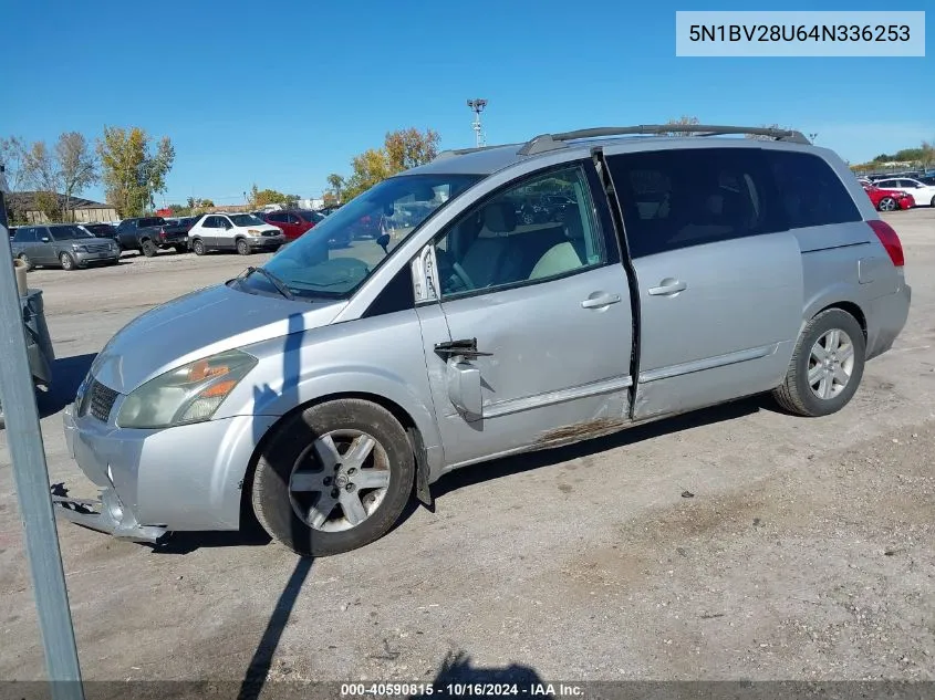 2004 Nissan Quest 3.5 Sl VIN: 5N1BV28U64N336253 Lot: 40590815