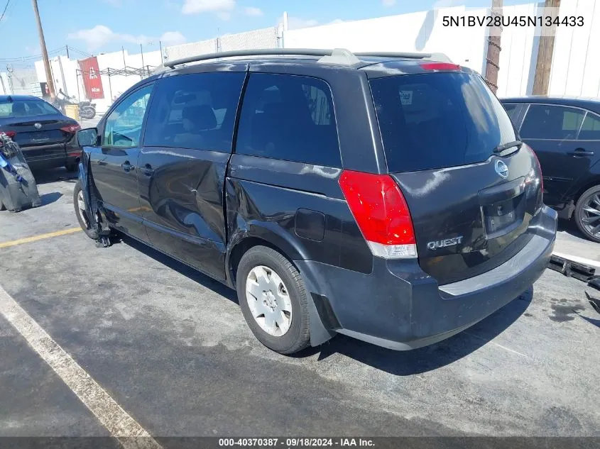 2005 Nissan Quest 3.5 VIN: 5N1BV28U45N134433 Lot: 40370387