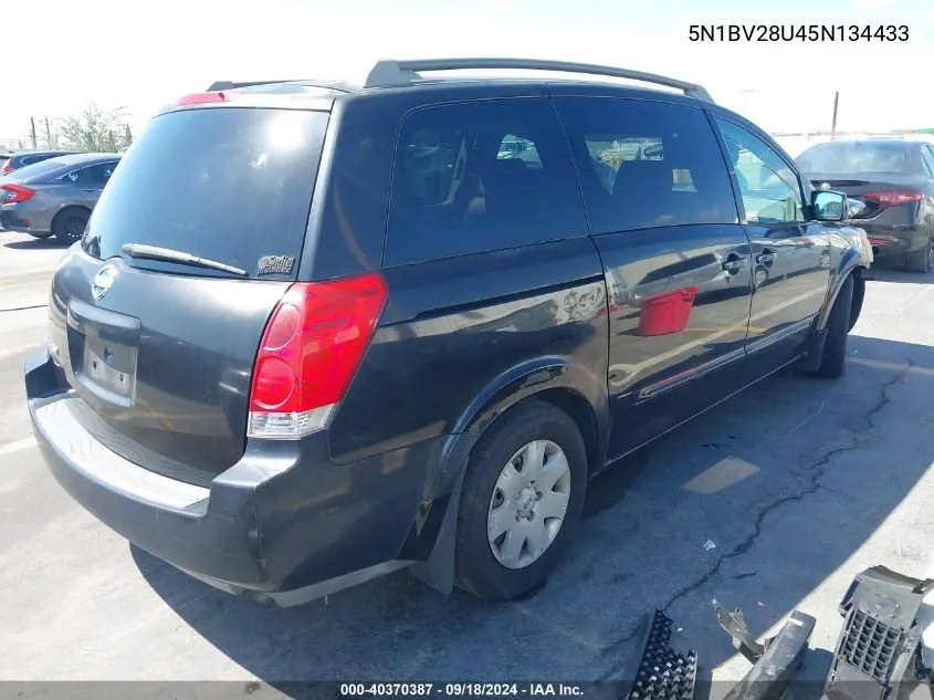 2005 Nissan Quest 3.5 VIN: 5N1BV28U45N134433 Lot: 40370387