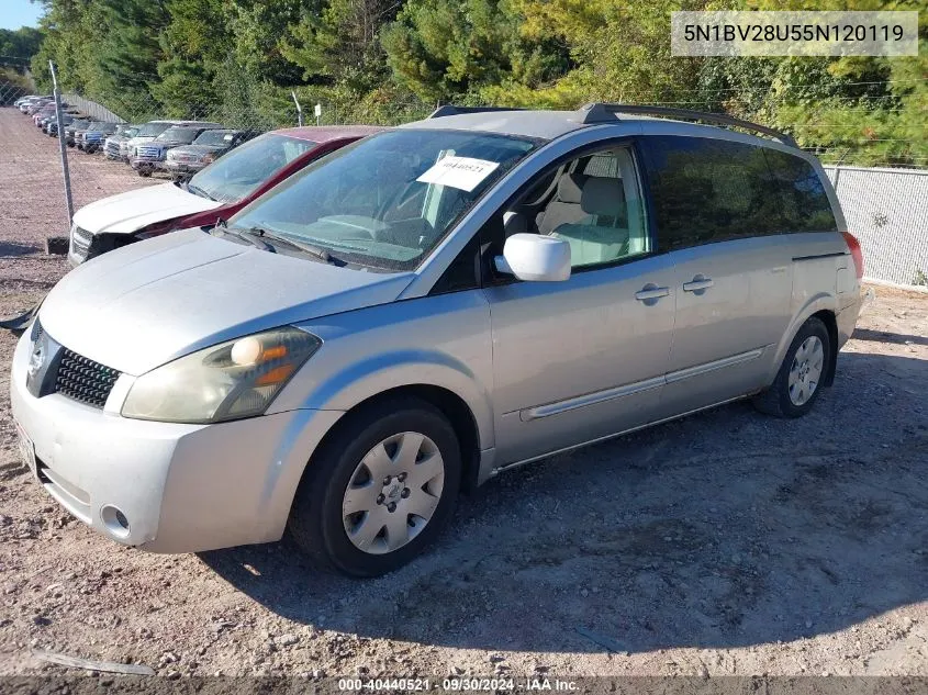 2005 Nissan Quest 3.5 S VIN: 5N1BV28U55N120119 Lot: 40440521