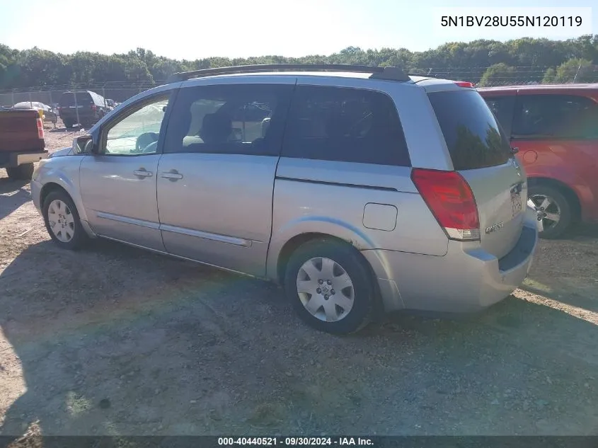 5N1BV28U55N120119 2005 Nissan Quest 3.5 S