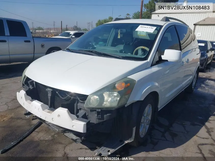 2005 Nissan Quest 3.5 Sl VIN: 5N1BV28UX5N108483 Lot: 40561336