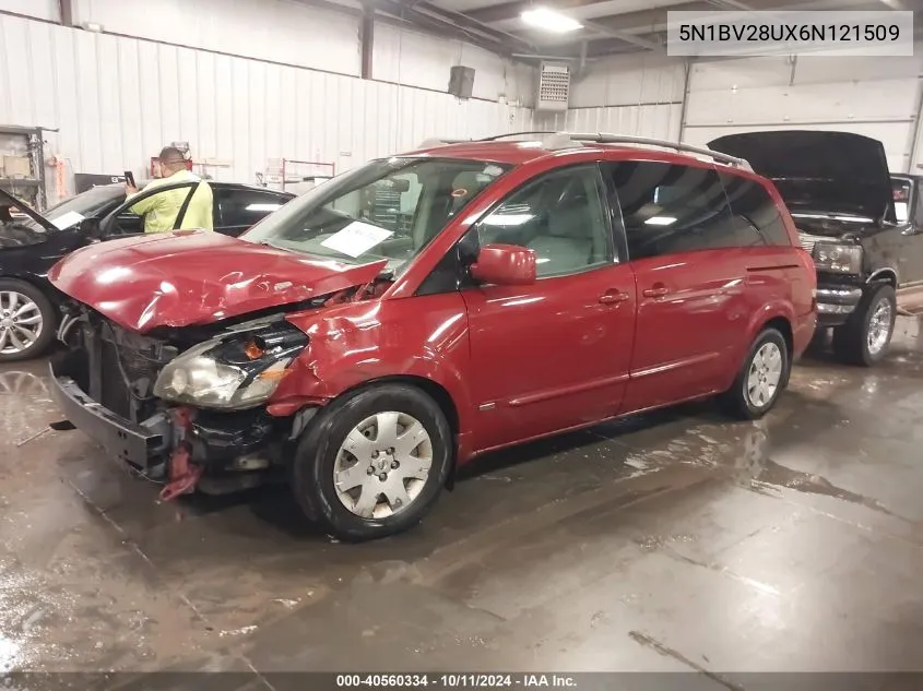 5N1BV28UX6N121509 2006 Nissan Quest 3.5 S