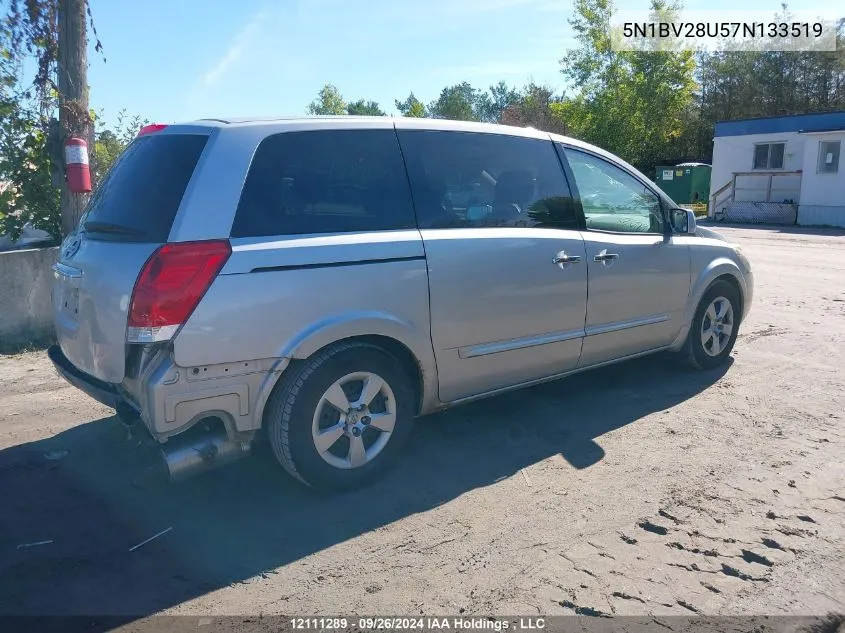 2007 Nissan Quest S/Se/Sl VIN: 5N1BV28U57N133519 Lot: 12111289