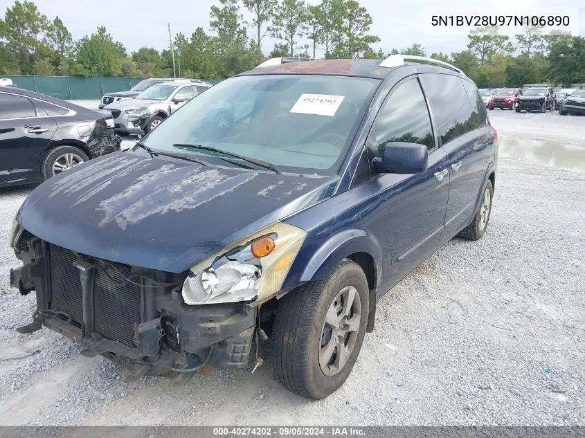 2007 Nissan Quest 3.5 S VIN: 5N1BV28U97N106890 Lot: 40274202