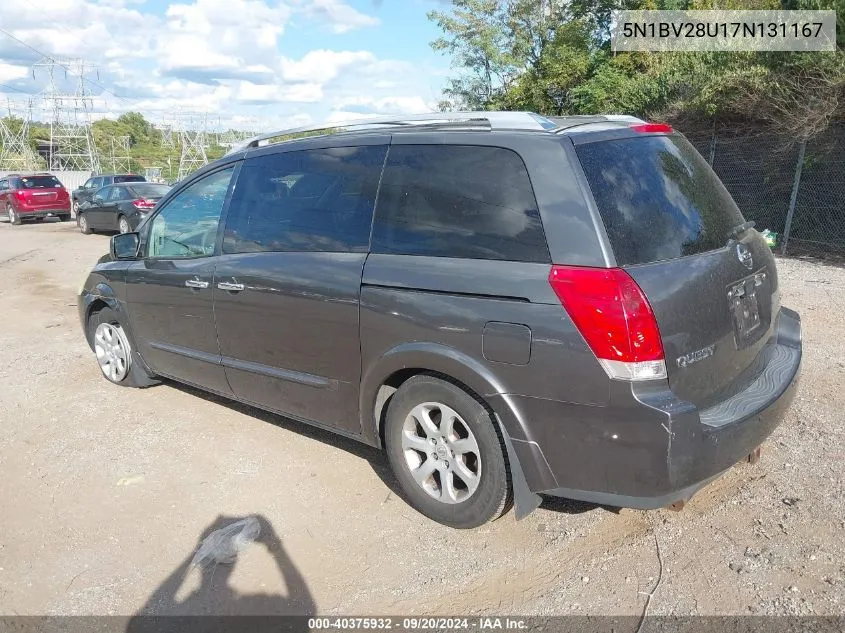 5N1BV28U17N131167 2007 Nissan Quest 3.5 Sl