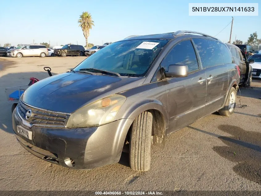 2007 Nissan Quest 3.5 S VIN: 5N1BV28UX7N141633 Lot: 40496068