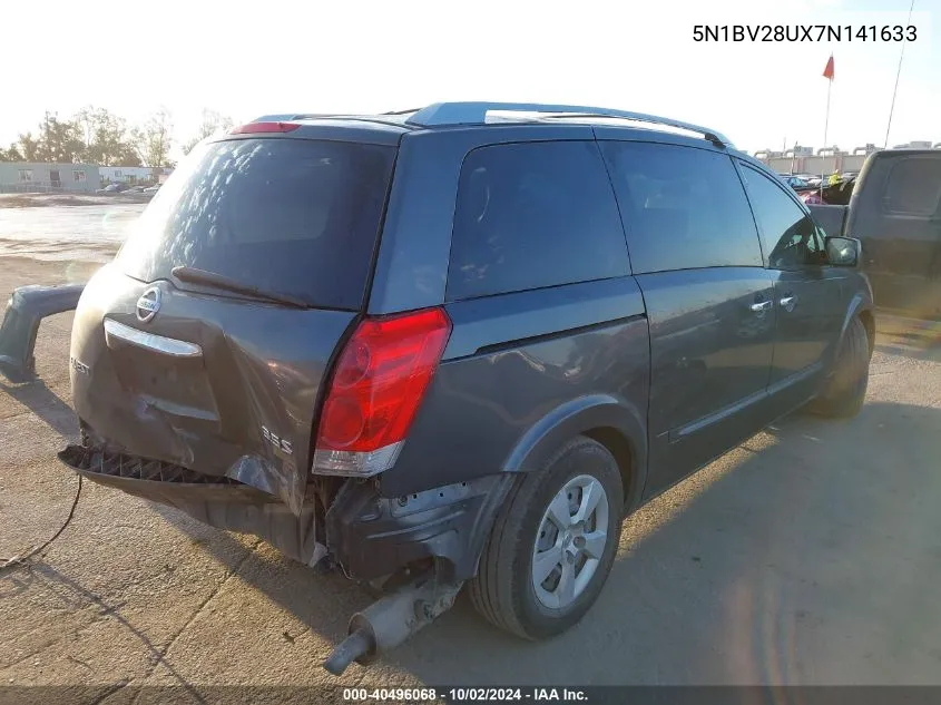 2007 Nissan Quest 3.5 S VIN: 5N1BV28UX7N141633 Lot: 40496068