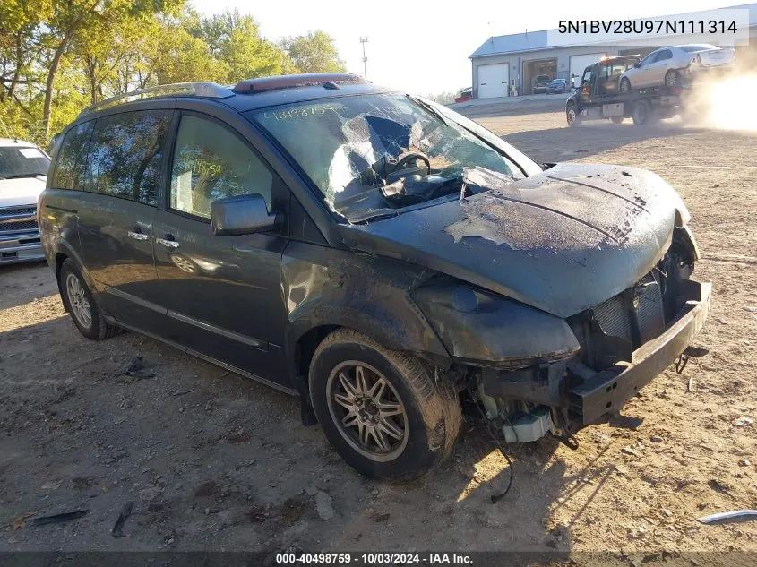 5N1BV28U97N111314 2007 Nissan Quest 3.5 Se