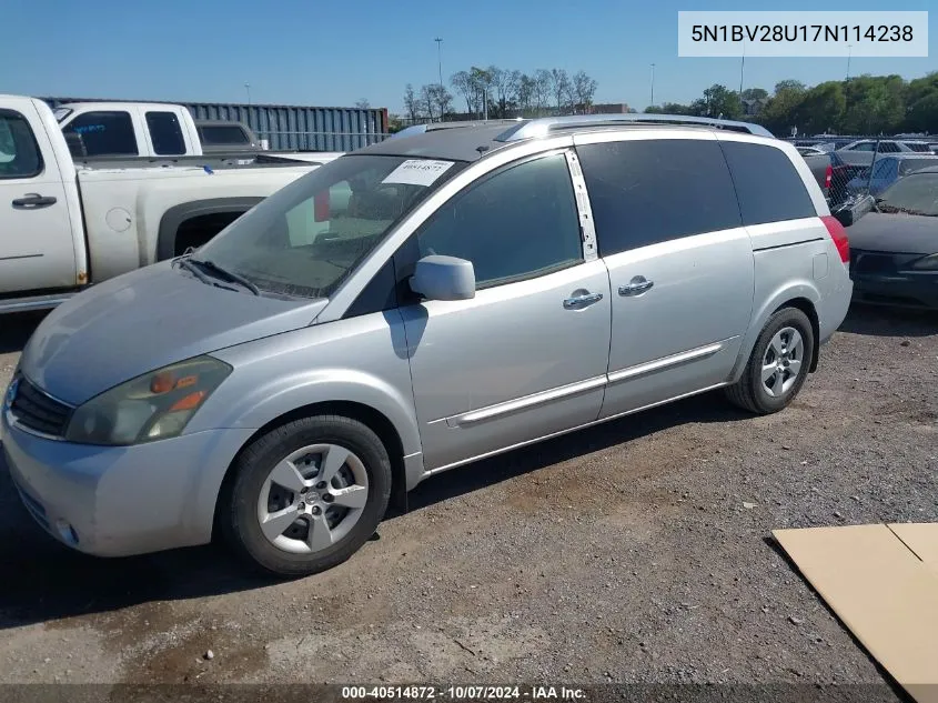 5N1BV28U17N114238 2007 Nissan Quest 3.5 S