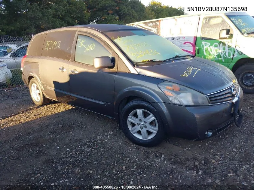 5N1BV28U87N135698 2007 Nissan Quest 3.5