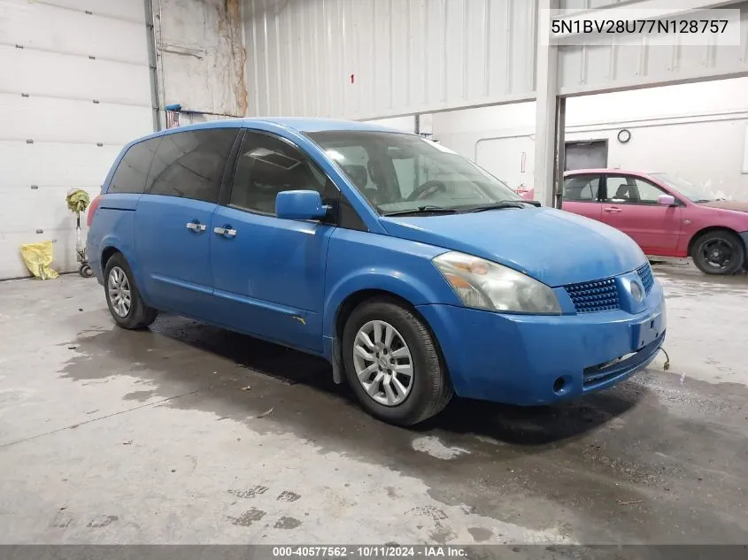 2007 Nissan Quest S/Se/Sl VIN: 5N1BV28U77N128757 Lot: 40577562