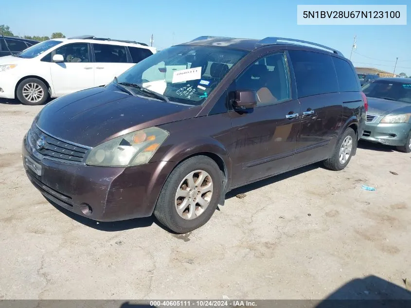 2007 Nissan Quest 3.5 Sl VIN: 5N1BV28U67N123100 Lot: 40605111