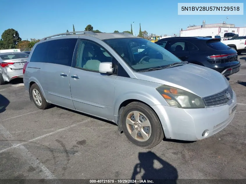 2007 Nissan Quest 3.5 S VIN: 5N1BV28U57N129518 Lot: 40721575