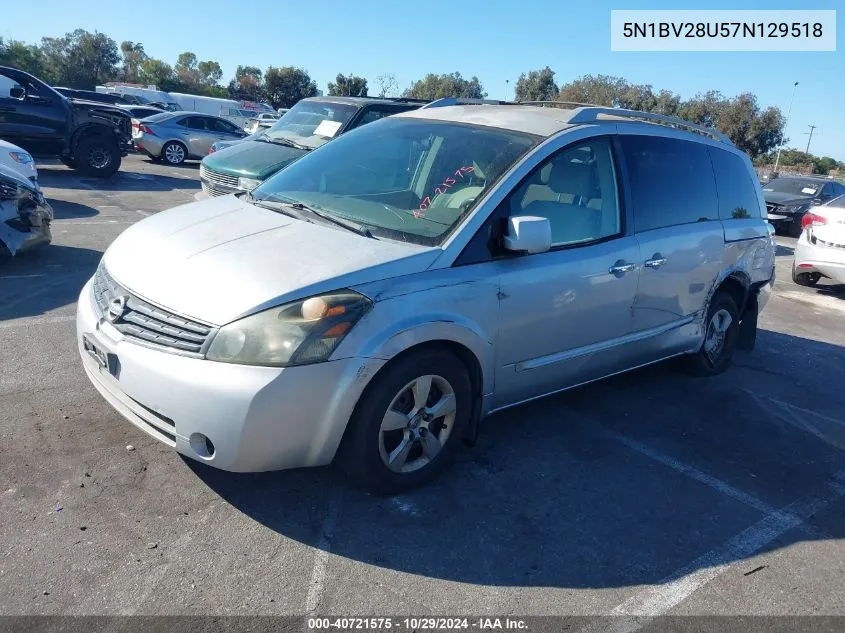 2007 Nissan Quest 3.5 S VIN: 5N1BV28U57N129518 Lot: 40721575