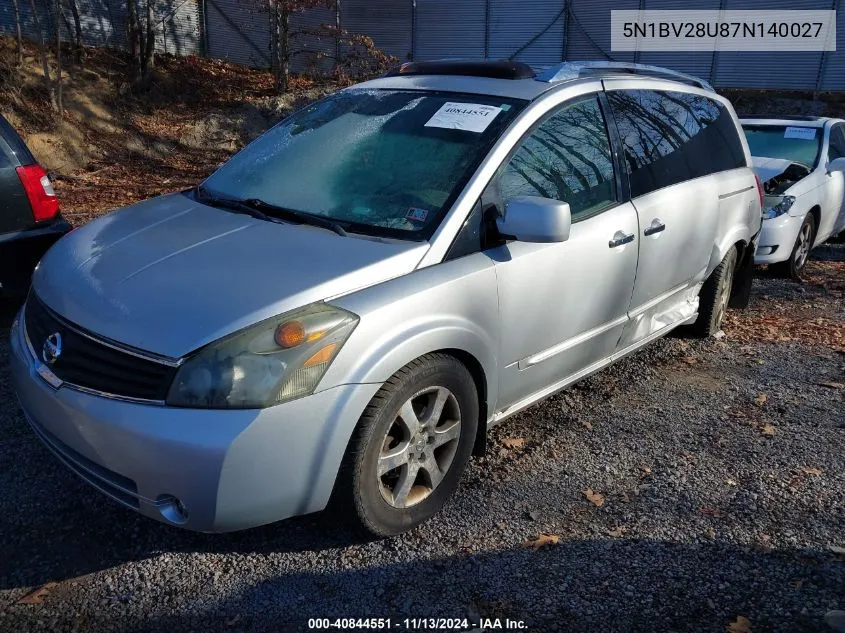 5N1BV28U87N140027 2007 Nissan Quest 3.5 Se