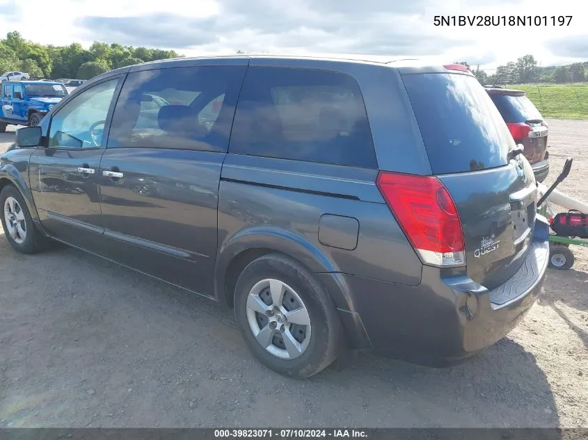 2008 Nissan Quest 3.5 VIN: 5N1BV28U18N101197 Lot: 39823071