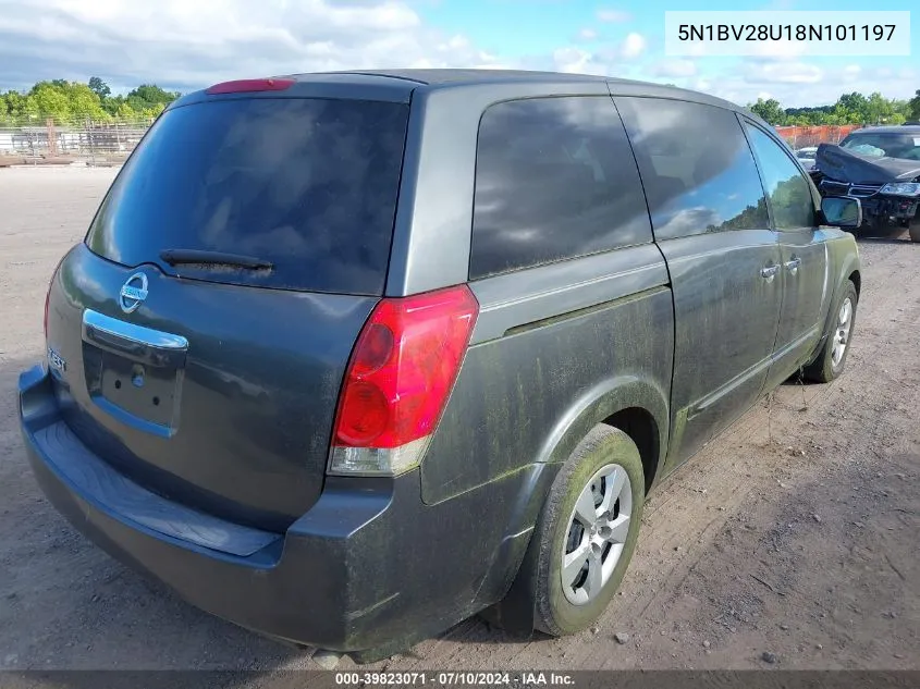 2008 Nissan Quest 3.5 VIN: 5N1BV28U18N101197 Lot: 39823071