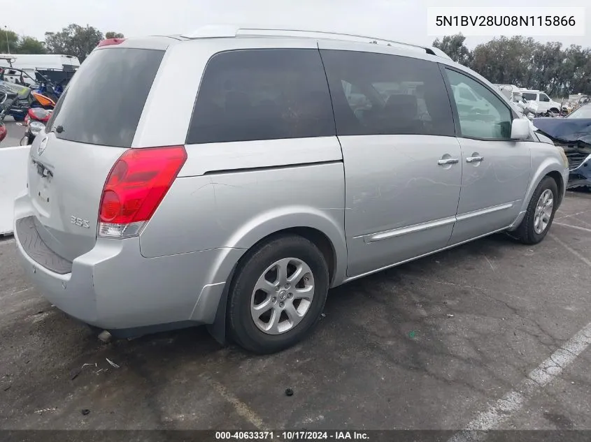 5N1BV28U08N115866 2008 Nissan Quest 3.5 S