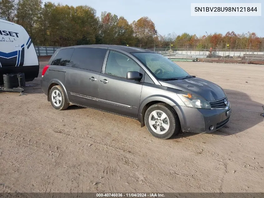 2008 Nissan Quest 3.5 VIN: 5N1BV28U98N121844 Lot: 40746036