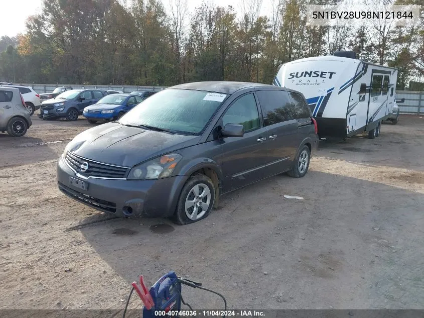 2008 Nissan Quest 3.5 VIN: 5N1BV28U98N121844 Lot: 40746036