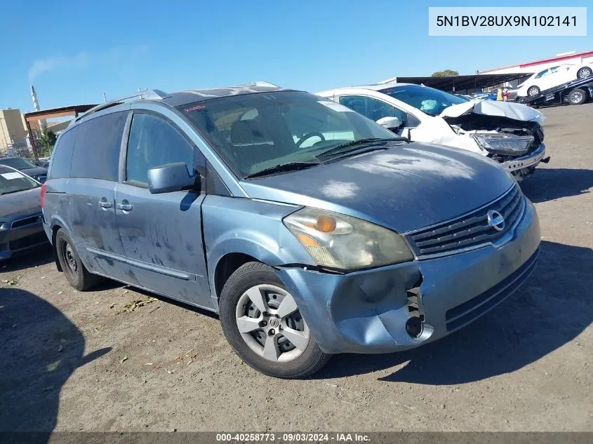 2009 Nissan Quest 3.5 S VIN: 5N1BV28UX9N102141 Lot: 40258773