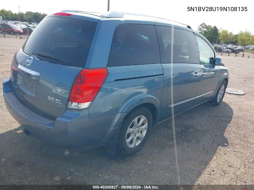 5N1BV28U19N108135 2009 Nissan Quest 3.5 Sl