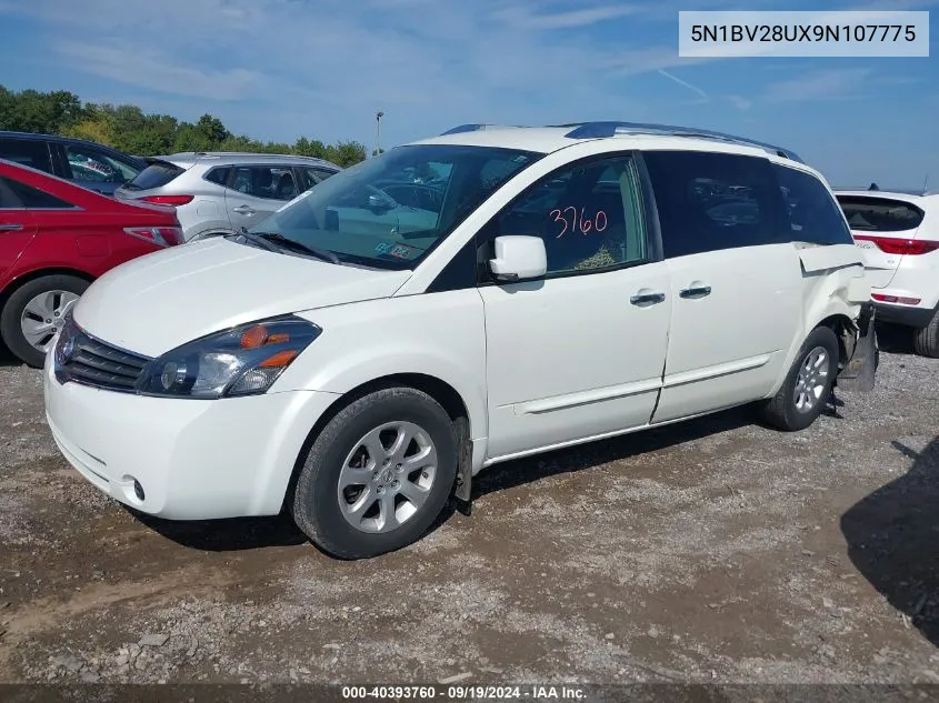 2009 Nissan Quest 3.5 S VIN: 5N1BV28UX9N107775 Lot: 40393760