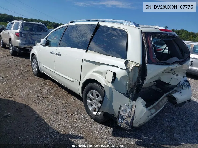 2009 Nissan Quest 3.5 S VIN: 5N1BV28UX9N107775 Lot: 40393760