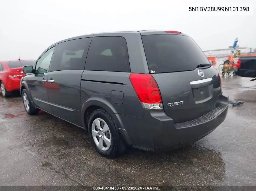 2009 Nissan Quest 3.5 VIN: 5N1BV28U99N101398 Lot: 40418430