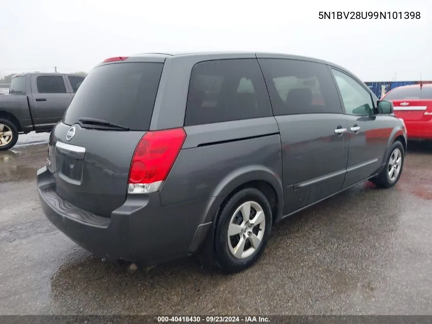 2009 Nissan Quest 3.5 VIN: 5N1BV28U99N101398 Lot: 40418430