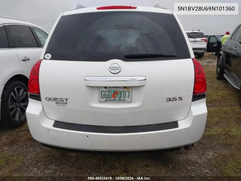 2009 Nissan Quest 3.5 S VIN: 5N1BV28U69N101360 Lot: 40533419