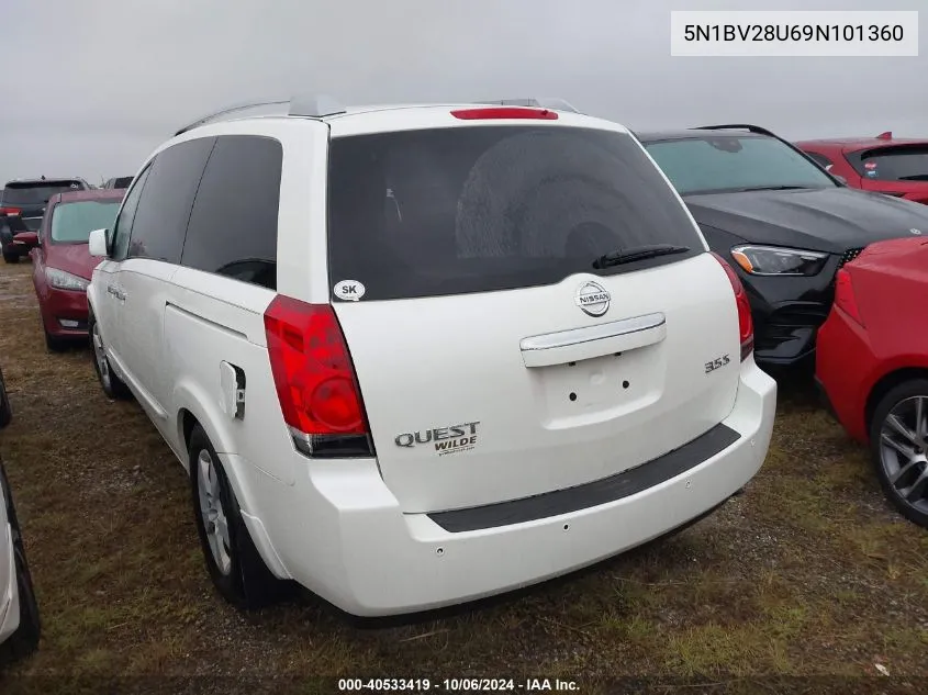 2009 Nissan Quest 3.5 S VIN: 5N1BV28U69N101360 Lot: 40533419