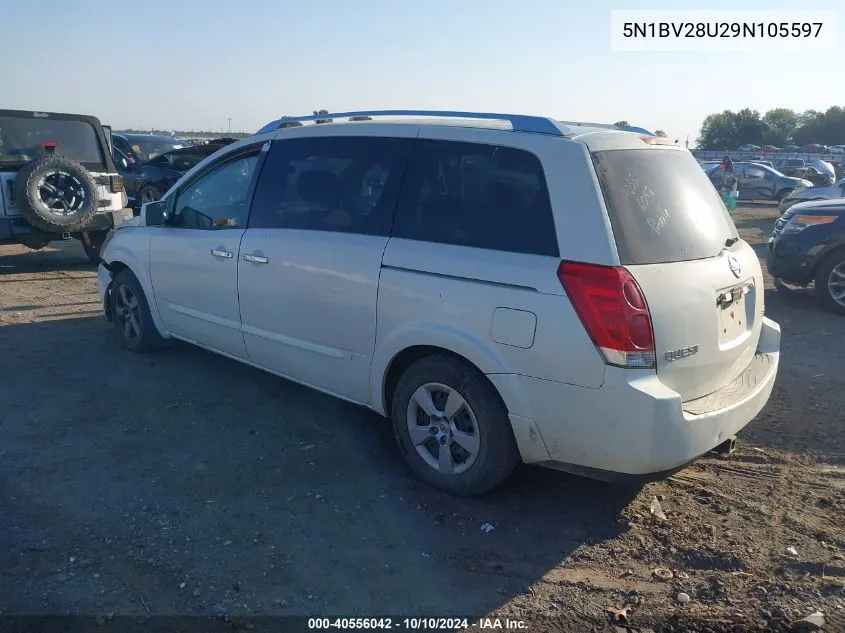 5N1BV28U29N105597 2009 Nissan Quest 3.5 S