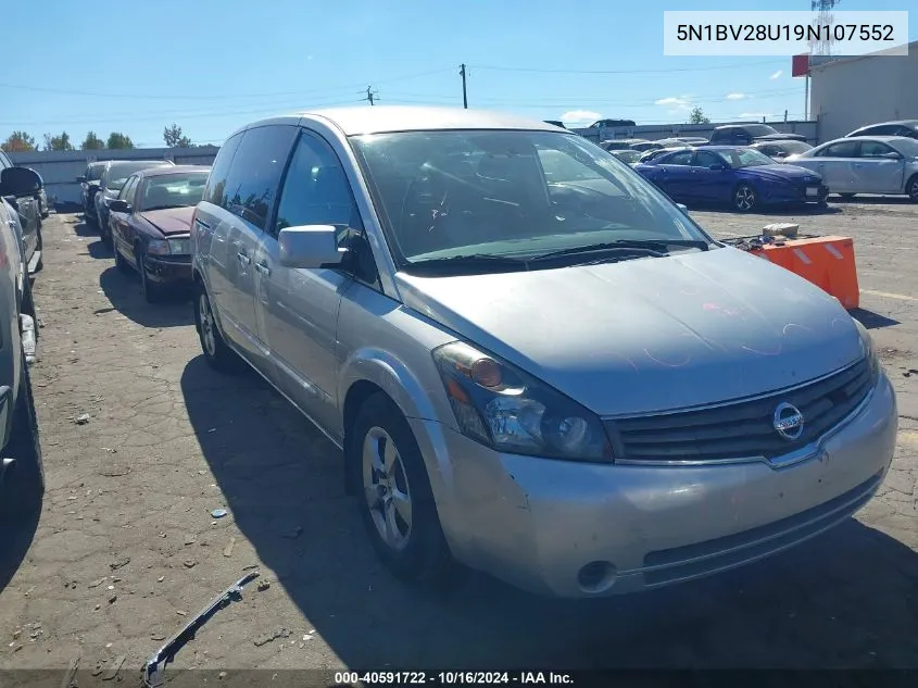 2009 Nissan Quest 3.5 VIN: 5N1BV28U19N107552 Lot: 40591722