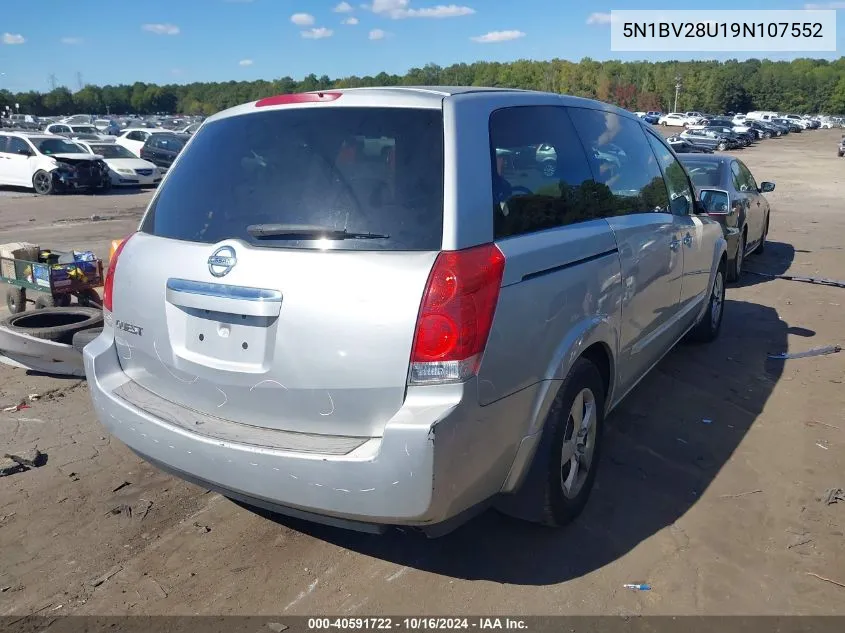 2009 Nissan Quest 3.5 VIN: 5N1BV28U19N107552 Lot: 40591722