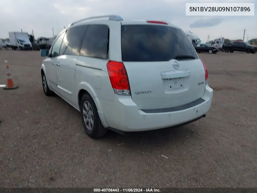 2009 Nissan Quest 3.5 Sl VIN: 5N1BV28U09N107896 Lot: 40706443