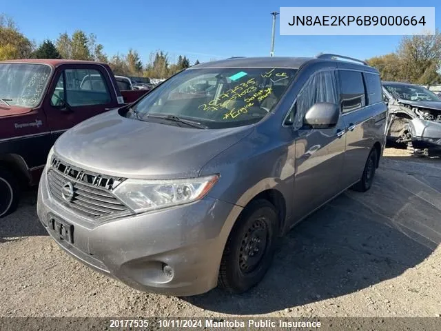 2011 Nissan Quest 3.5 S VIN: JN8AE2KP6B9000664 Lot: 20177535