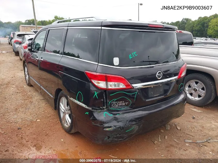 2011 Nissan Quest Le VIN: JN8AE2KP9B9003607 Lot: 39903070