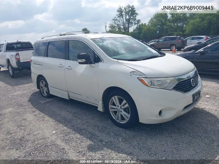 2011 Nissan Quest Sl VIN: JN8AE2KP6B9009445 Lot: 40149994