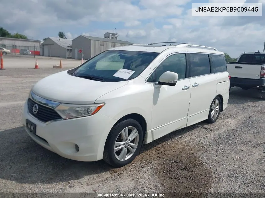 2011 Nissan Quest Sl VIN: JN8AE2KP6B9009445 Lot: 40149994