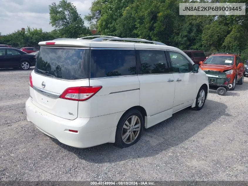 2011 Nissan Quest Sl VIN: JN8AE2KP6B9009445 Lot: 40149994