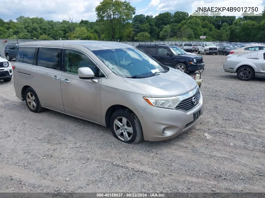 2011 Nissan Quest Sv VIN: JN8AE2KP4B9012750 Lot: 40159537