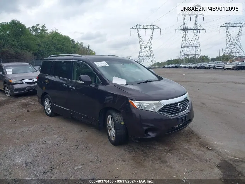 JN8AE2KP4B9012098 2011 Nissan Quest Sl